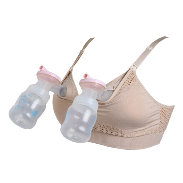 TWIN Series single mesh hole (non-wire) seamless hands free nursing bra